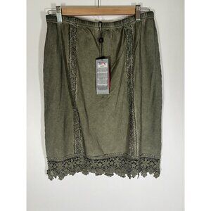 New Yest acid green grunge stretch pencil skirt lace fairy sz 8 vintage Y2K